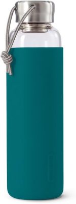 قمقمه آب 600 شیشه با محافظ سیلیکون آبی Black+Blum - Image 2