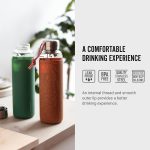 قمقمه آب 600 شیشه با محافظ سیلیکون قهوه ای Black+Blum