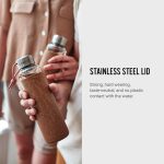 قمقمه آب 600 شیشه با محافظ سیلیکون قهوه ای Black+Blum - Image 2