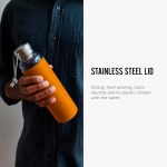 قمقمه آب 600 شیشه با محافظ سیلیکون نارنجی Black+Blum - Image 3