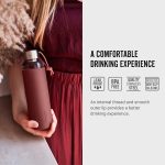 قمقمه آب 600 شیشه با محافظ سیلیکون زرشکی Black+Blum