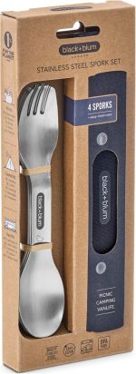 چنگال/قاشق دوسر استیل چهار تایی Black+Blum - Image 2