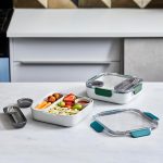 ست لانچ باکس 1لیتر مربع چند تکه پلیمر آبی Black+Blum