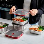 ظرف غذا مربع 1100 استیل درب سوپاپ Black+Blum - Image 6