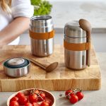 فلاسک غذا استوانه 400 استیل با قاشق چوبی Black+Blum