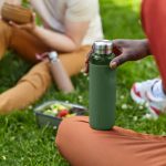 قمقمه آب 600 شیشه با محافظ سیلیکون سبز Black+Blum