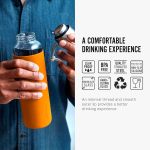 قمقمه آب 600 شیشه با محافظ سیلیکون نارنجی Black+Blum - Image 6