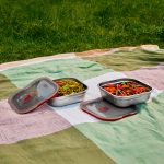 ظرف غذا مربع 1100 استیل درب سوپاپ Black+Blum